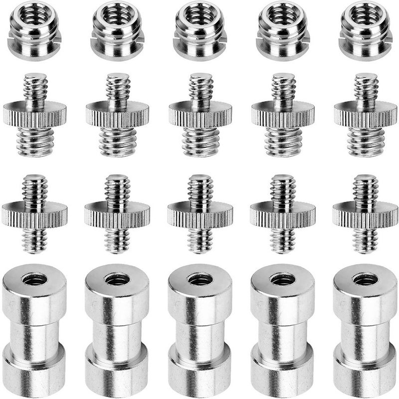 Anwenk 1/4 to 3/8 Screw Adapter Converter Threaded Screws Adapter Spigot Screw Mount Set for Camera Tripod Monopod Ballhead Flash Light Stand Shoulder Rig - Image 1